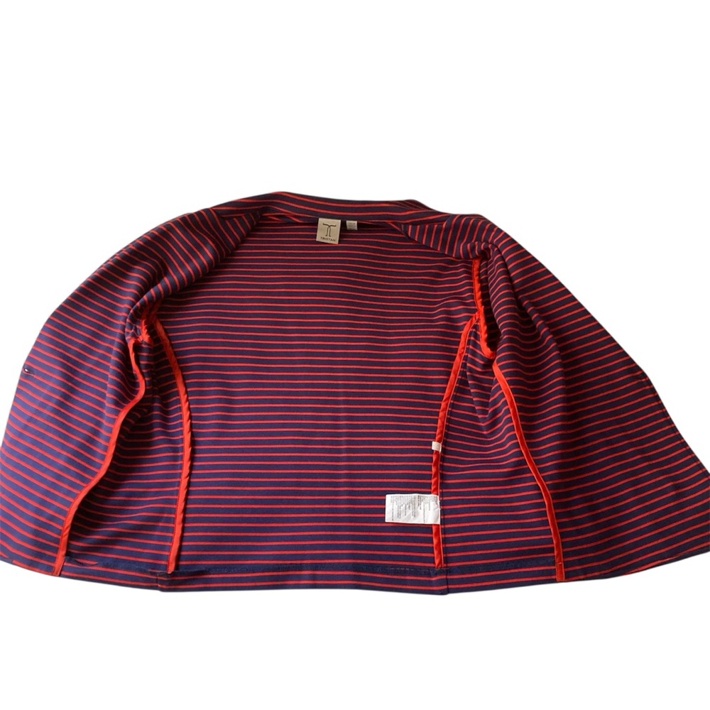 TRISTAN | Red and Blue Striped Fitted Knit Blazer Size M Like New - Picture 5 of 13
